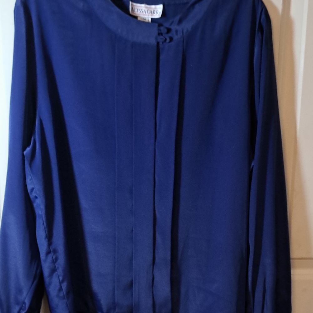 ALYSSA CARR Navy Blue Women's Blouse